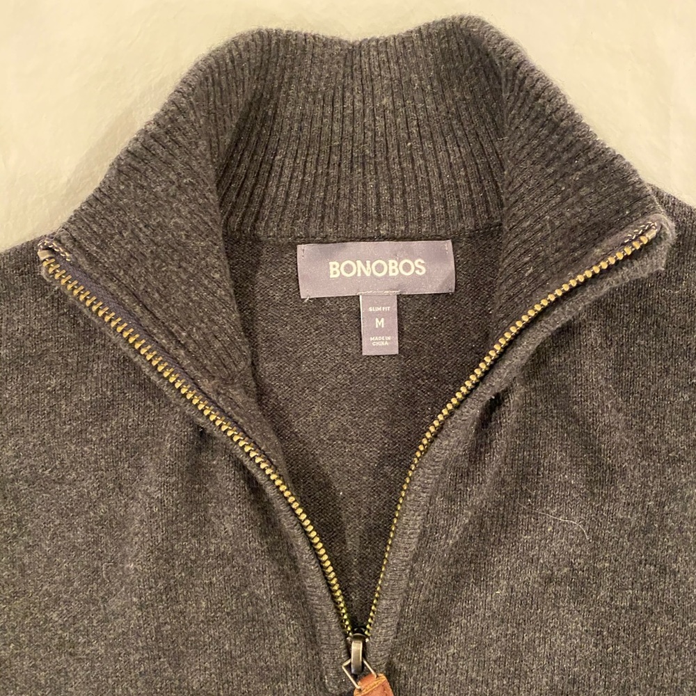 Bonobos quarter zip sweater - gray